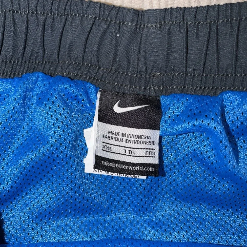 Nike‎ Mens Swim Trunks Shorts XXL Black Blue Lined Athletic Beach Swimwear